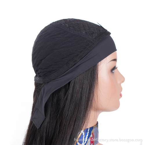 Huashuo Full Machine Made Headband Wigs For Women Brazilian Straight Hair Natural Black Human hair Wig